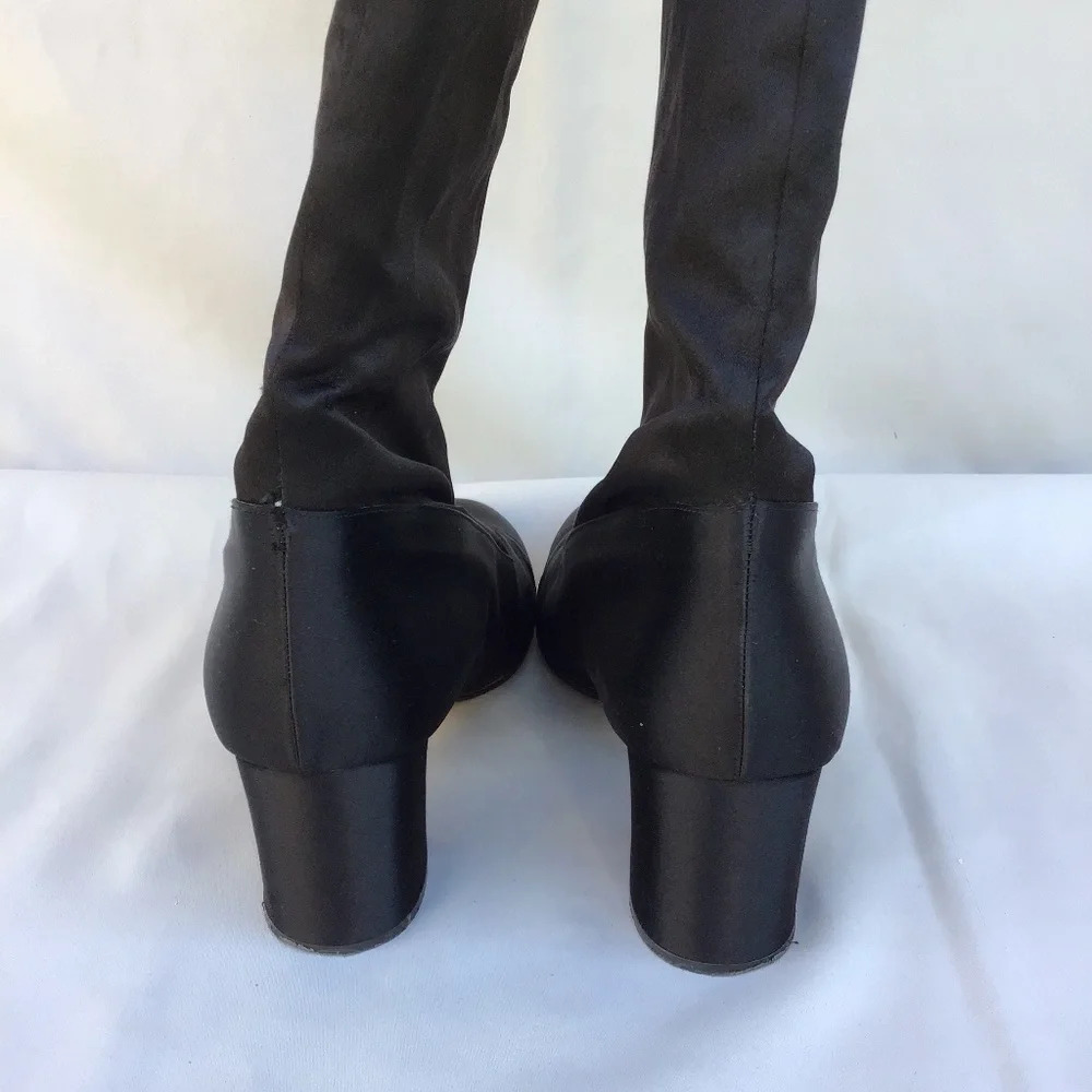 Halston Women’s Black Knee High Chunky Heel Boots Size 9M - Picture 10 of 14